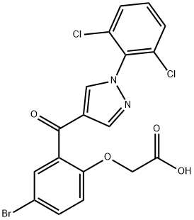 2-(4-BROMO-2-(1-(2,6-DICHLOROPHENYL)-1H-PYRAZOLE-4-CARBONYL)PHENOXY)ACETIC ACID Struktur