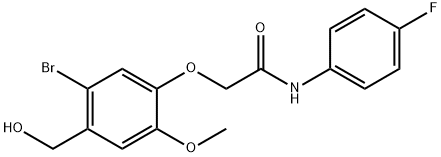 2-[5-BROMO-4-(HYDROXYMETHYL)-2-METHOXYPHENOXY]-N-(4-FLUOROPHENYL)-ACETAMIDE Struktur