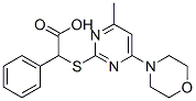 2-(4-methyl-6-morpholin-4-yl-pyrimidin-2-yl)sulfanyl-2-phenyl-acetic a cid Struktur