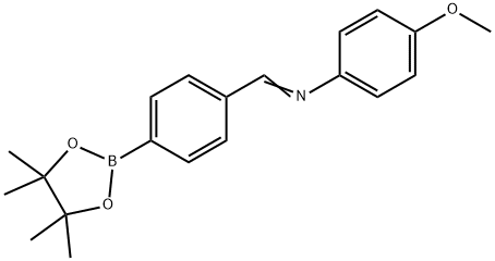 N-(4-(4,4,5,5-Tetramethyl-1,3,2-dioxaborolan-2-yl)benzylidene)-4-methoxybenzenamine Struktur