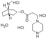 1-Piperazinepropanoic acid, 8-methyl-8-azabicyclo(3.2.1)oct-3-yl ester , trihydrochloridehydrate, endo- Struktur