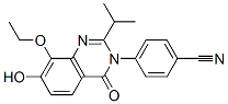 Benzonitrile,  4-[8-ethoxy-7-hydroxy-2-(1-methylethyl)-4-oxo-3(4H)-quinazolinyl]- Struktur