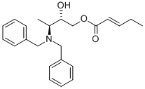 PENT-2-ENOIC ACID (2S,3S)-3-DIBENZYLAMINO-2-HYDROXYBUTYL ESTER Struktur