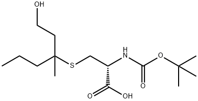 (2R)-2-(TERT-BUTOXYCARBONYLAMINO)-3-(1-HYDROXY-3-METHYLHEXAN-3-YLTHIO)PROPANOIC ACID Struktur