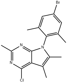 7H-Pyrrolo[2,3-d]pyriMidine, 7-(4-broMo-2,6-diMethylphenyl)-4-chloro-2,5,6-triMethyl- Struktur