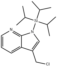 1H-Pyrrolo[2,3-b]pyridine, 3-(chloromethyl)-1-[tris(1-methylethyl)silyl]- Struktur