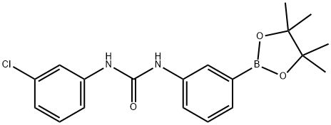 1-(3-Chlorophenyl)-3-[3-(tetramethyl-1,3,2-dioxaborolan-2-yl)phenyl]urea Struktur