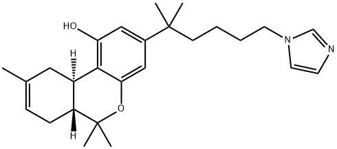 (6AR,10AR)-6A,7,10,10A-TETRAHYDRO-3-[5-(1H-IMIDAZOL-1-YL)-1,1-DIMETHYLPENTYL]-6,6,9-TRIMETHYL-6H-DIBENZO[B,D]PYRAN-1-OL HYDROCHLORIDE Struktur