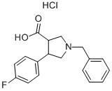 1-BENZYL-4-(4-FLUORO-PHENYL)-PYRROLIDINE-3-CARBOXYLIC ACID HYDROCHLORIDE Struktur