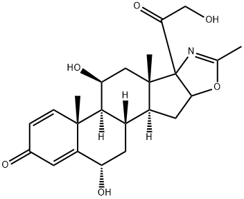 (6a,11,16)-Trihydroxy-2'-methyl-5'H-pregna-1,4-dieno[17,16-d]oxazole-3,20-dione Struktur