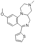 Pyrazino(1,2-a)(1,4)benzodiazepine, 1,2,3,4,4a,5-hexahydro-10-methoxy- 3-methyl-7-(2-thienyl)- Struktur