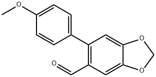 6-(4-Methoxyphenyl)benzo[d][1,3]dioxole-5-carbaldehyde Struktur