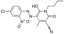 1-butyl-5-[(4-chloro-2-nitrophenyl)azo]-1,2-dihydro-6-hydroxy-4-methyl-2-oxonicotinonitrile Struktur