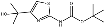 Carbamic  acid,  [4-(1-hydroxy-1-methylethyl)-2-thiazolyl]-,  1,1-dimethylethyl  ester  (9CI) Struktur