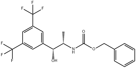 benzyl (1R,2S)-1-(3,5-bis(trifluoromethyl)phenyl)-1-hydroxypropan-2-ylcarbamate Struktur