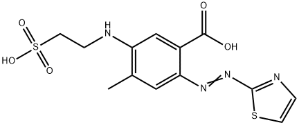 4-Methyl-5-[(2-sulfoethyl)amino]-2-[(thiazol-2-yl)azo]benzoic acid Struktur