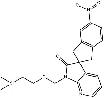 5-nitro-1'-((2-(triMethylsilyl)ethoxy)Methyl)-1,3-dihydrospiro[indene-2,3'-pyrrolo[2,3-b]pyridin]-2'(1'H)-one Struktur