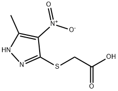 [(3-methyl-4-nitro-1H-pyrazol-5-yl)thio]acetic acid Struktur