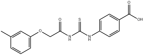 4-[[[[(3-METHYLPHENOXY)ACETYL]AMINO]THIOXOMETHYL]AMINO]-BENZOIC ACID Struktur