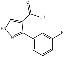 3-(3-bromophenyl)-1H-pyrazole-4-carboxylic acid Struktur