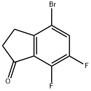 4-broMo-6,7-difluoro-2,3-dihydro-1H-inden-1-one Struktur