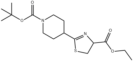 1-Boc-4-(4-ethoxycarbonyl-4,5-dihydrothiazol-2-yl)piperidine Struktur