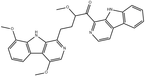 4-(4,8-Dimethoxy-9H-pyrido[3,4-b]indol-1-yl)-2-methoxy-1-(9H-pyrido[3,4-b]indol-1-yl)-1-butanone Struktur