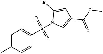 Methyl 5-bromo-1-[(4-methylphenyl)sulphonyl]-1H-pyrrole-3-carboxylate, Methyl 5-bromo-1-tosyl-1H-pyrrole-3-carboxylate Struktur