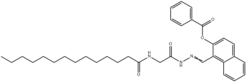 Glycine, N-(1-oxotetradecyl)-, [[2-(benzoyloxy)-1-naphthalenyl]methylene]hydrazide (9CI) Struktur