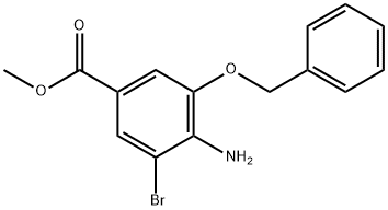 Methyl 4-amino-3-(benzyloxy)-5-bromobenzenecarboxylate Struktur