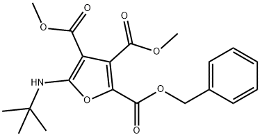 2,3,4-Furantricarboxylic  acid,  5-[(1,1-dimethylethyl)amino]-,  3,4-dimethyl  2-(phenylmethyl)  ester Struktur