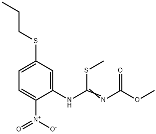 [(Methylthio)[[2-nitro-5-(propylthio)phenyl]imino]methyl]carbamic acid methyl ester Struktur