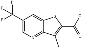 methyl 3-methyl-6-(trifluoromethyl)thieno[3,2-b]pyridine-2-carboxylate Struktur