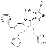 4-Amino-3-(2,3,5-tri-O-benzyl-beta-ribofuranosyl)-5-pyrazole carbonitr ile Struktur