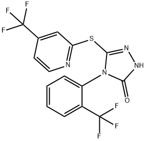 3H-1,2,4-TRIAZOL-3-ONE, 2,4-DIHYDRO-4-[2-(TRIFLUOROMETHYL)PHENYL]-5-[[4-(TRIFLUOROMETHYL)-2-PYRIDINYL]THIO]- Struktur