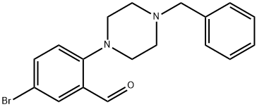 2-(4-BENZYL-1-PIPERAZINO)-5-BROMO-BENZALDEHYDE Struktur