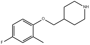 4-(4-Fluoro-2-methyl-phenoxymethyl)-piperidine Struktur