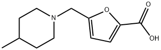 5-[(4-methylpiperidin-1-yl)methyl]-2-furoic acid Struktur