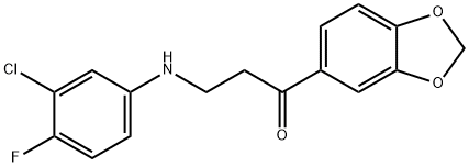 1-(1,3-benzodioxol-5-yl)-3-(3-chloro-4-fluoroanilino)-1-propanone Struktur