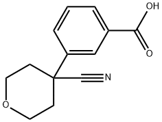 3-(4-Cyanotetrahydro-2H-pyran-4-yl)benzoic acid Struktur