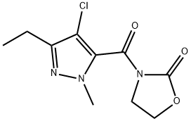 3-[(4-CHLORO-3-ETHYL-1-METHYL-1H-PYRAZOL-5-YL)CARBONYL]-2-OXAZOLIDINONE Struktur