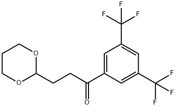 BIS-3',5'-TRIFLUOROMETHYL-3-(1,3-DIOXAN-2-YL)-PROPIOPHENONE Struktur