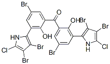 (5-Chloro-3,4-dibromo-1H-pyrrole-2-yl)(2-hydroxy-5-bromophenyl) ketone Struktur