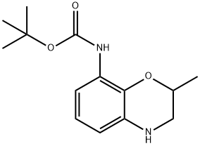 tert-Butyl 2-methyl-3,4-dihydro-2H-benzo[b][1,4]oxazin-8-ylcarbamate Struktur