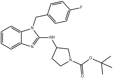 1-BOC-3-[1-(4-FLUORO-BENZYL)-1H-BENZOIMIDAZOL-2-YLAMINO]-PYRROLIDINE Struktur