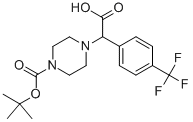 4-[CARBOXY-(4-TRIFLUOROMETHYL-PHENYL)-METHYL]-PIPERAZINE-1-CARBOXYLIC ACID TERT-BUTYL ESTER HYDROCHLORIDE Struktur