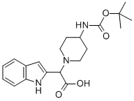 (4-BOC-AMINO-PIPERIDIN-1-YL)-(1H-INDOL-2-YL)-ACETIC ACID Struktur