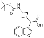 BENZOFURAN-3-YL-(3-BOC-AMINO-AZETIDIN-1-YL)-ACETIC ACID Struktur