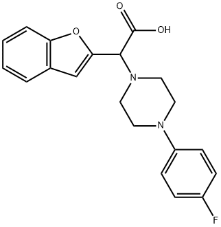 BENZOFURAN-2-YL-[4-(4-FLUORO-PHENYL)-PIPERAZIN-1-YL]-ACETIC ACID Struktur