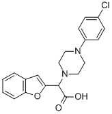 BENZOFURAN-2-YL-[4-(4-CHLORO-PHENYL)-PIPERAZIN-1-YL]-ACETIC ACID Struktur